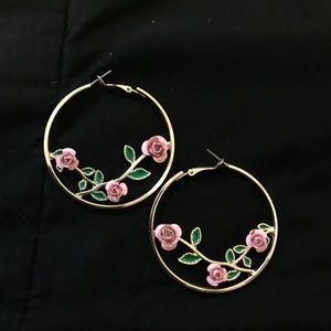 Rose gold hoop earrings